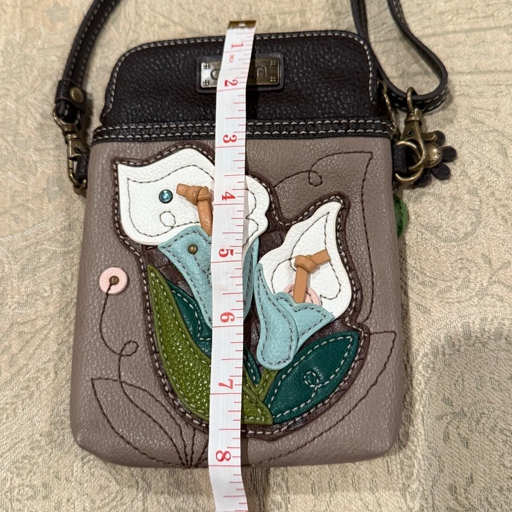 Chala Lily Brown and Green Floral Wristlet